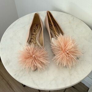Pink San Edelman flats with fluff